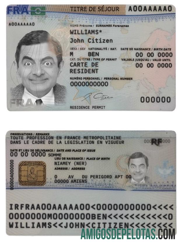 França Novo Cartão de Residência 2019 Presente baixar para verificação